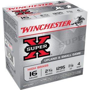 Winchester Super-X High Brass Ammunition 16 Gauge 2-3/4" 1-1/8 oz #4 Shot